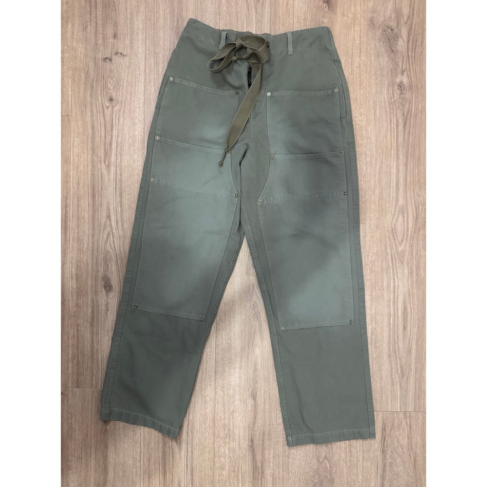 Free People We The Free Double Knee Workwear Pants Olive Green Utility S - Picture 2 of 6